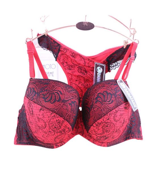 

wholeoriginal authentic high grade push up bra thong sets bras for women underwear bra set lace lingerie panty female un2799446, Red;black