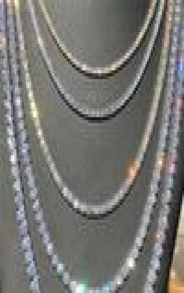 

3mm 4mm 5mm iced out tennis chain 1 row zirzon necklace hip hop bling jewelry silver rose gold full diamond cz mens necklaces7165085, Black