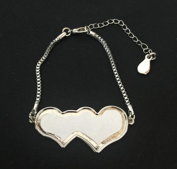 

heart blank bracelets jewelry for sublimation chain for heat transfer fashion bracelet diy consumables supplies small wholes5992060, Black