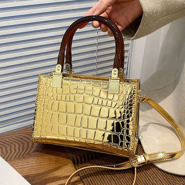 

evening bags patent leather handbags for women 2023 small square bag stone woman shoulder fashion party crossbody female 230711