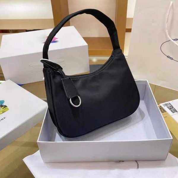 

2023 highs quality re-edition designer 2000 nylon leather shoulder bags women crossbody messenger handbag evening totes purse wholesale, Silver