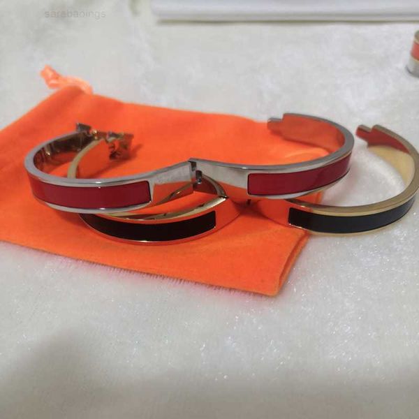 

bracelet luxury brand her max new fashion womens design stainless steel luxury bracelets woman jewelry designer bangles enamel gift for love, Black