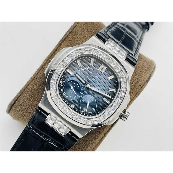 

diamond p classical a sport t luxury e elegant k 40mm ultra thin wrist watches 5712 5724 3k zf ppf factory cal.240 iced out watch for men &, Slivery;brown