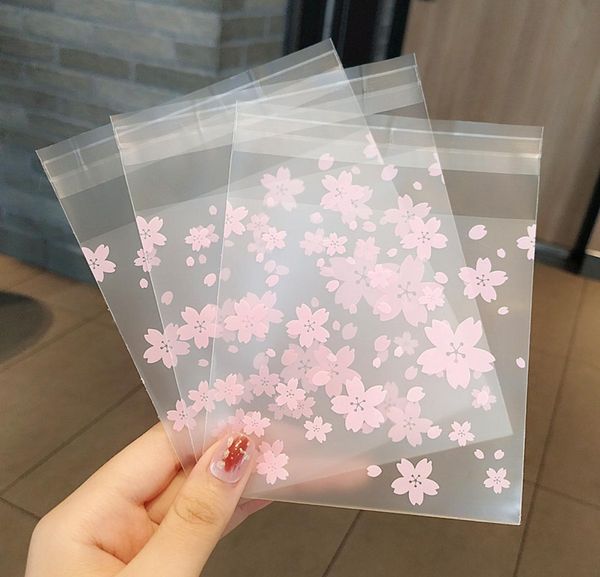 

transparent flower print packaging bags selfadhesive plastic bag for jewelry rings earrings necklace gift bag9077356, Pink;blue