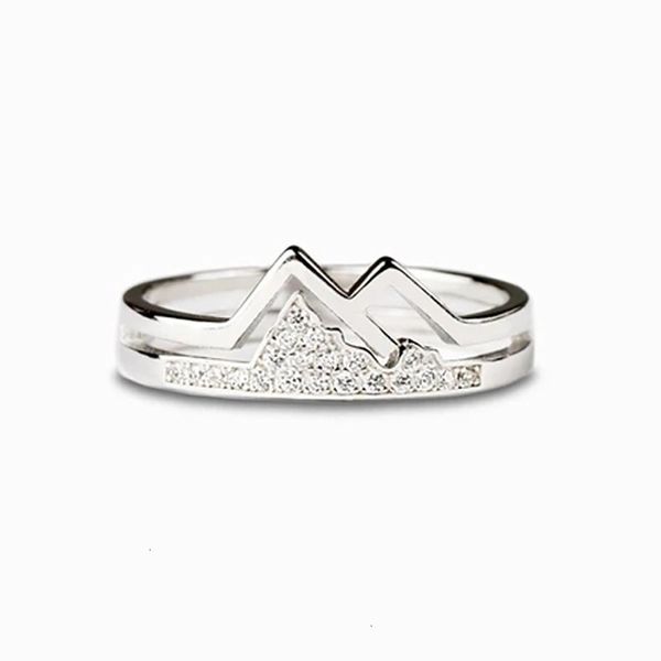 

wedding rings ins hollow mountain river ring vintage women girls for fashion jewelry gift 230710, Slivery;golden