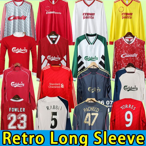 

long sleeve mcmanaman soccer jerseys retro thai quality gerrard torres dalglish fowler barnes rush 06 07 08 11 12 85 86 89 90 91 93 95 98 00, Black;yellow