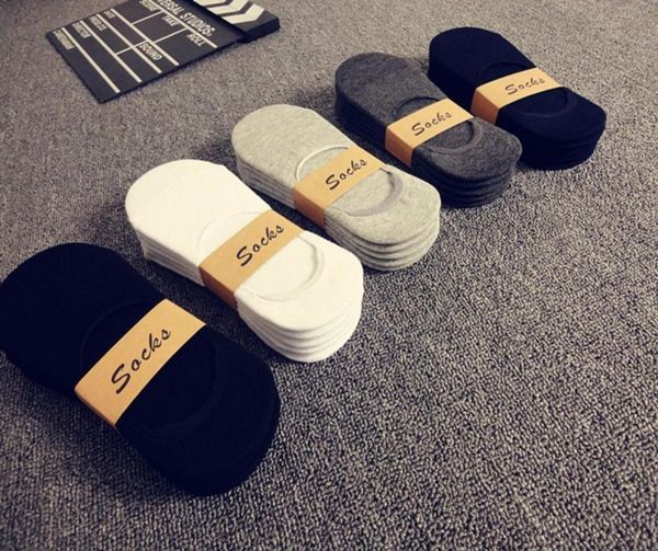

5pairslot fashion casual men socks banboo cotton socks brief invisible slippers male shallow mouth no show sock6983741, Black