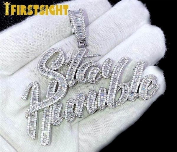 

iced out bling full cz zircon cz letter stay humble pendant necklace gold silver color letters charm men fashion hiphop jewelry 221063550
