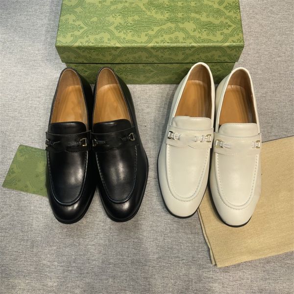 

premium designer luxury genuine leather dress shoes woven lace-up metal clasp casual preppy loafers, Black