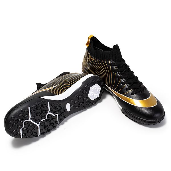 

safety shoes men's soccer shoes kids football boots women's breathable antiskid shoes shine gold tfag quality outdoor sneakers siz, Black;brown