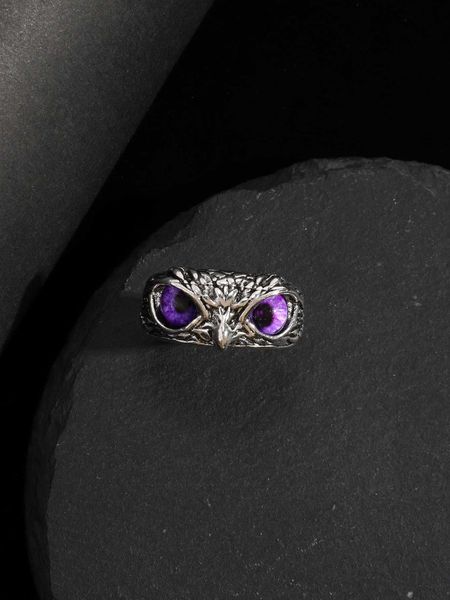 

fashionable and popular men owl decor ring alloy for jewelry gift and for a stylish look, Silver
