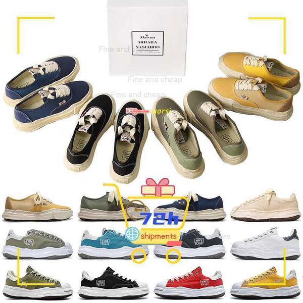 

mmy casual shoes designers maison mihara yasuhiro wayne original sole leather low sneaker retro dissolve og sole toe mens sports leather wom, Black