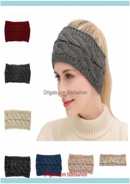 

headbands jewelry jewelrywomen knitted warmer headband 21 color fashion winter crochet hair band outdoor ear protection christmas 2502642, Silver