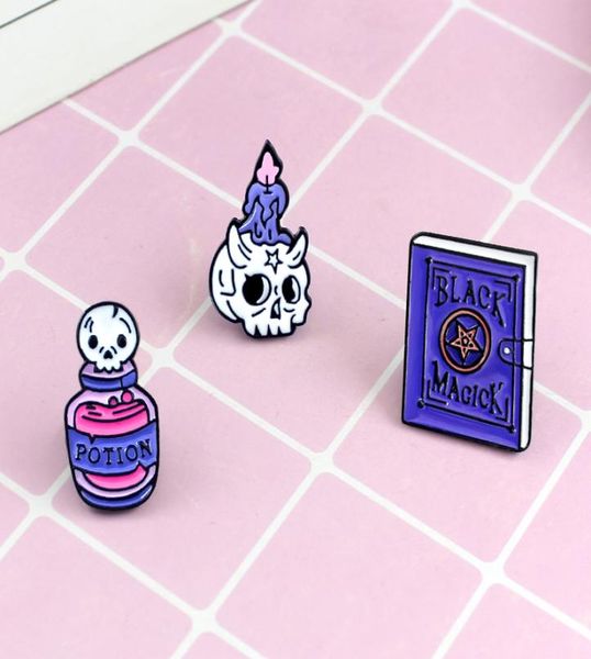 

candle skull purple book jar personality special brooch creative lapel denim gift badge ornament combination pins8083710, Gray