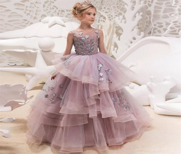 

elegant sequins appliques girls pageant dresses first communion dress ball gown kids formal wear flower girls dresses for wedding6074497, White;blue
