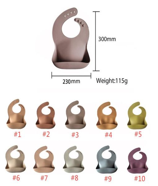

dhl ups designer baby feeding burb clothes bibs ins waterproof silicone 17 colors saliva towel8674795