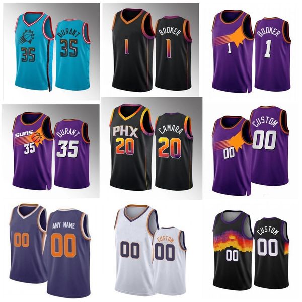 

basketball kevin durant jersey 35 toumani camara shirt darius bazley 55 devin booker 1 deandre ayton 22 jock landale 11 josh okogie 2 man wo, Black;red
