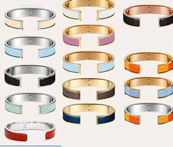 

designer bracelet luxury brand max classic enamel love bracelets bangles right angle style lette 12mm gold silver rosy stainless steel cuff, Black