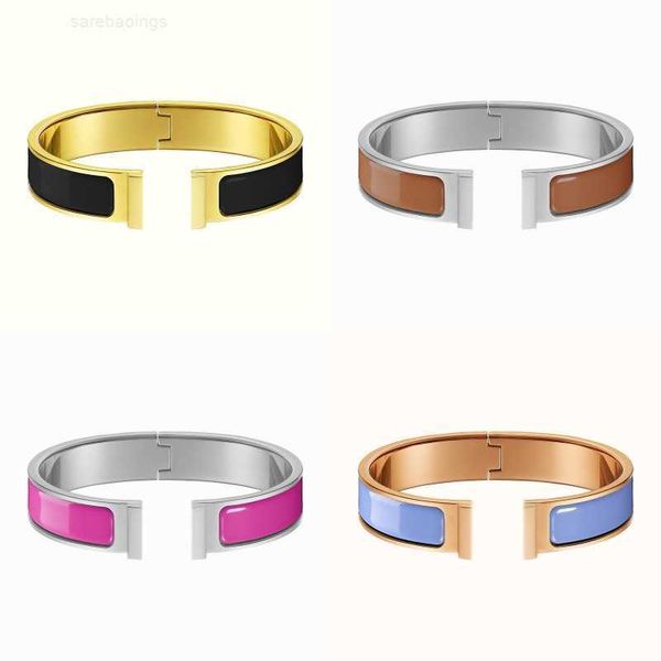 

bracelet luxury brand her max luxury womens bracelets cuff bangles mens jewelry enamel bracelet h700001fp01pm christmas lady party plated go, Black