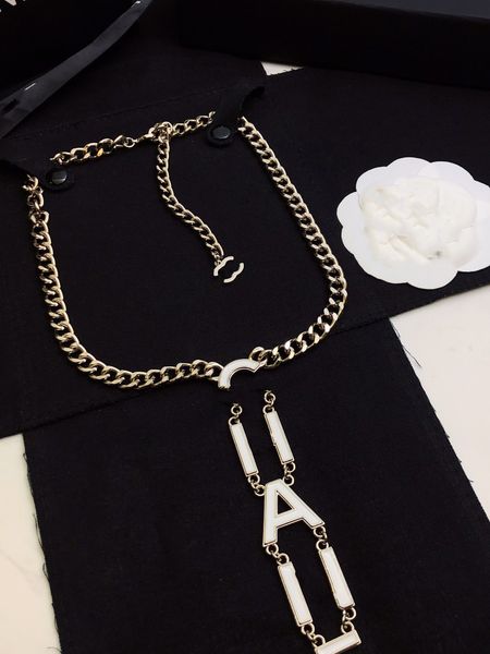 

designer double letter luxury brand pendant necklaces gold crystal pearl sweater necklace women ccity choker jewelr 687, Silver
