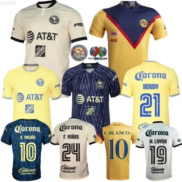 

size s-2xl 2023 2024 liga mx club america soccer jerseys r.martinez giovani home away 3rd training vest 22 23 24 football men and women shir, Black;yellow