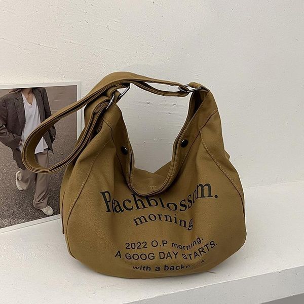 

evening bags letter canvas bag female fashion versatile student class large capacity crossbody mobile phone travel 230711