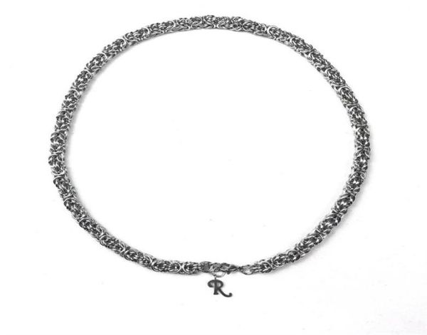 

raf handmade chain r letter silver titanium steel necklace bracelet tide brand men and women fashion hiphop allmatch jewelry4119880