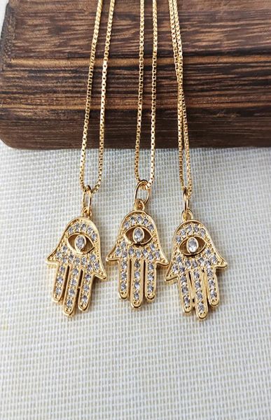 

s new design palm shaped micro pave full cz zircon eye charm pendant necklaces jewelry for women gift nk5631826292, Silver