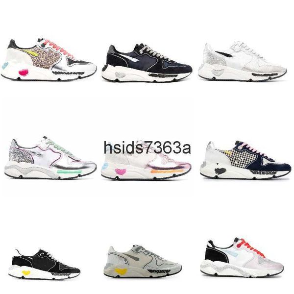 

fashion italy deluxe sneakers running sole women shoes classic white do-old sequin dirty designer superstar man trainers, Black