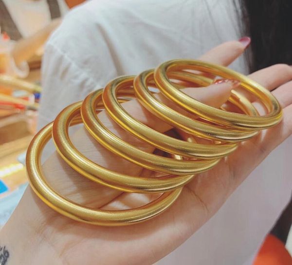 

vintage sand gold hard bangle frosted plain ring simple goldplated series craft jewelry1678138, Black