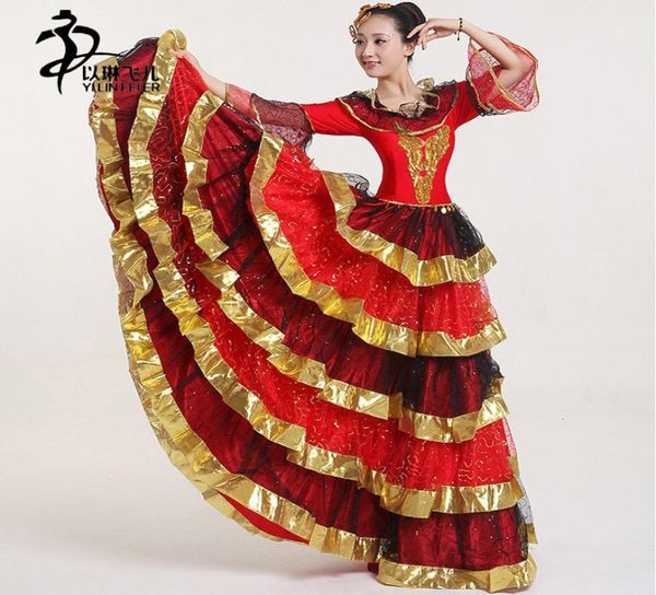 

flamenco dress spain new opening dance dress tango flamenco dance dress 360540720 degreespanish skirts6053863, Black;red