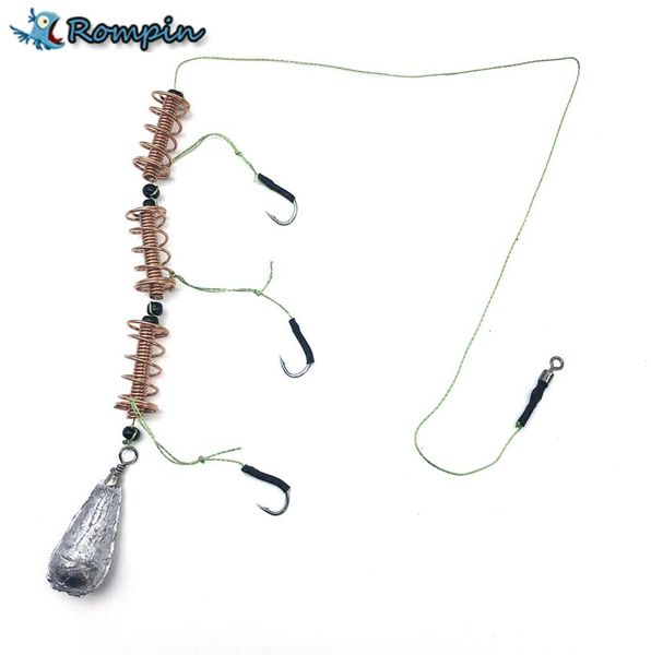 

rompin 3pcslot spring holder string hook with 30g lead sinker for carp fishing rigs swivel fishing tackle lures9215870