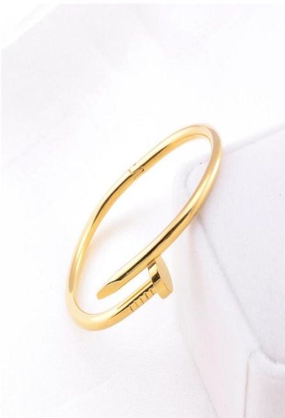 

screw nail bangle jewelry fashion 925 sterling silver female round hard bracelet classic star same style4066990, White