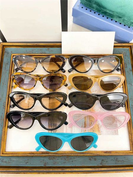 

designer sunglasses fashion luxury brand 2023 new g ins network red same cat-eye personalized uv protection outdoor party female, White;black