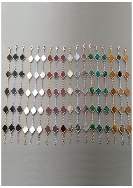 

charm bracelets clover bracelets womens bracelet chain personalised bangle links silver braclets partner armband real gold bangles8233403, Golden;silver