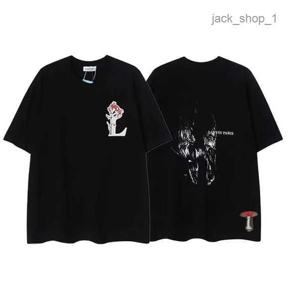 

lanvin v ove fpg galler men's and women's t-shirts couple's street trend t-shirt designer's 53, White;black