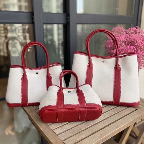 

garden party bags designer color new fashion contrast commuter bag simple large capacity tote wide shoulder belt one handbag4te3