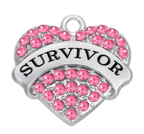 

new arrival 10pcs a lot letter survivor charms heart statement pendant colorful rhinestone fitness bodybuilding jewelry for menwo68143176, Silver