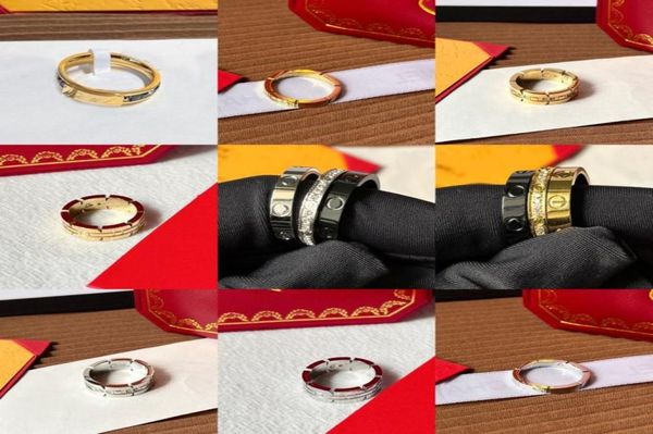 

stamp love ring luxury jewelry designer rings women charms stainless steel wedding supplies black white 18k gold plated nonfading8088304, Silver