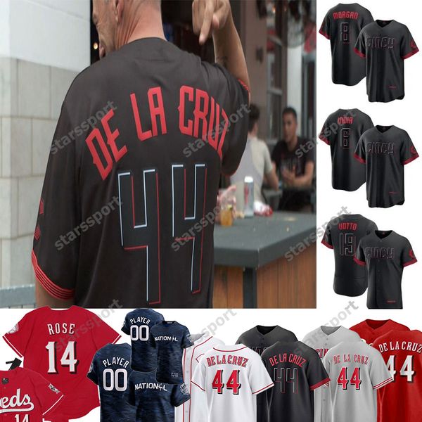 

2023 all stars 44 elly de la cruz reds city connect jersey joey votto lodolo andrew abbott tj friedl jonathan india johnny bench tyler steph, Blue;black