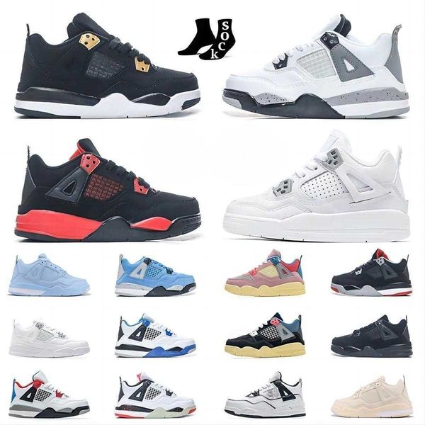 

new kid shoes 4s children preschool boy girls baby sports shoes training shoes designer red thunder on running tn big size retro og fire gre