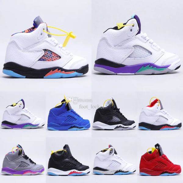 

kids basketball shoes jumpman 5 5s boys running children girls sport trainers youth outdoor athletic shoe kid toddlers sneaker unc universit, Black