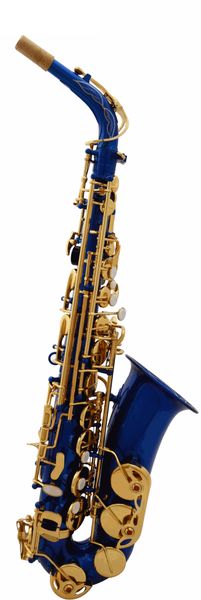 

blue lacquer glossy eb alto saxophone sax