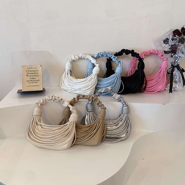 

fashion designer bag small hand woven lamian noodles bag women's messenger bag 2023 creative noodles shoulder armpit bag handbag