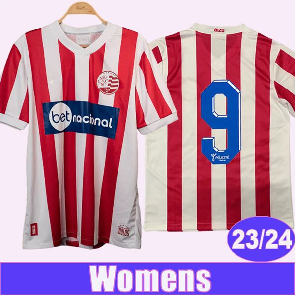 

2023 24 nautico capibaribe womens soccer jerseys home red and white football shirts short classic sleeve uniform, Black;yellow