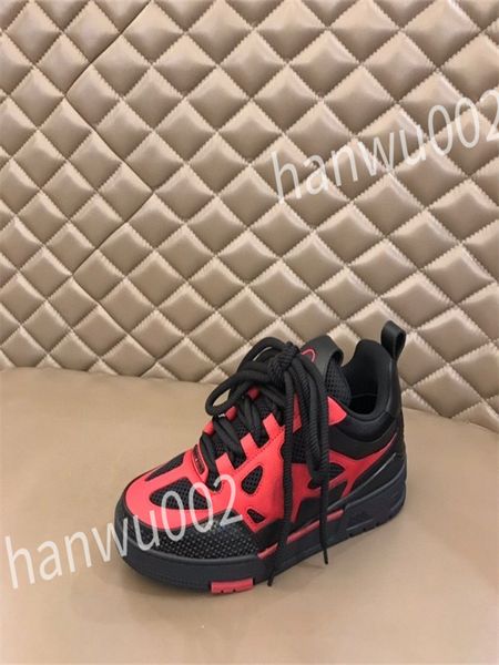 

new luxury designer flat sneaker trainer casual shoes leather white letter overlays fashion platform mens womens low sneakers rd230601, Black