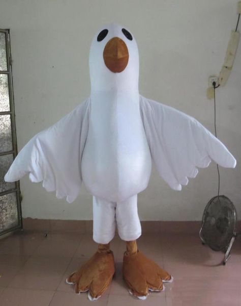 

2020 factory pigeon dove white bird mascot costume for to wear for 2122204, Red;yellow