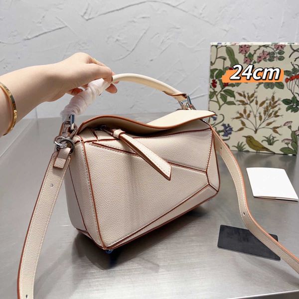 

luxury designer loevve bag fashion tote shoulder canvas bags puzzle geometric spliced diamond checker colored mini high capacity commuter pu