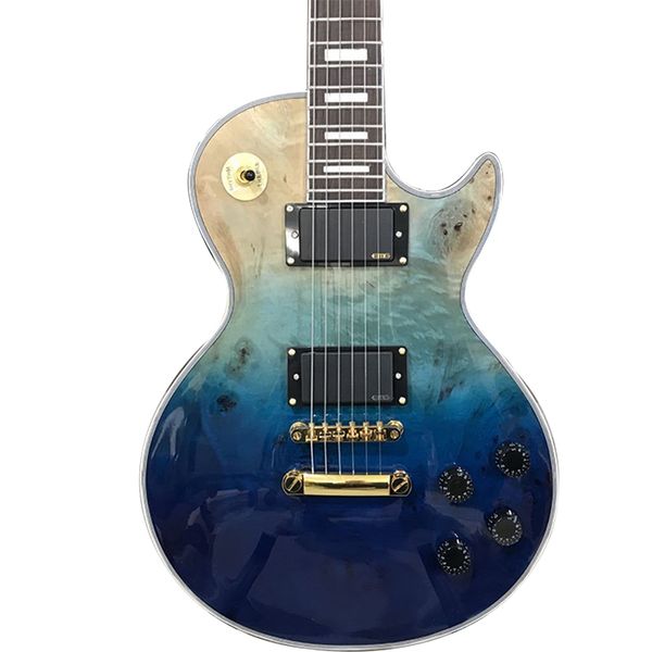 

electric guitar classical navy blue sunburst gold hardware