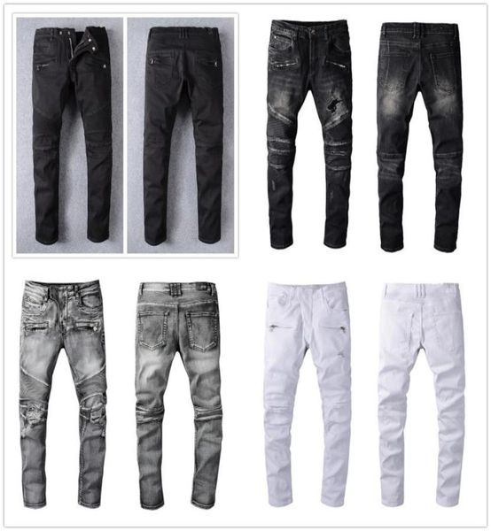 

2021 mens fashion skinny straight slim ripped jean elastic casual motorcycle biker stretch denim trouser classic 1091 pants jeans 1607997, Blue